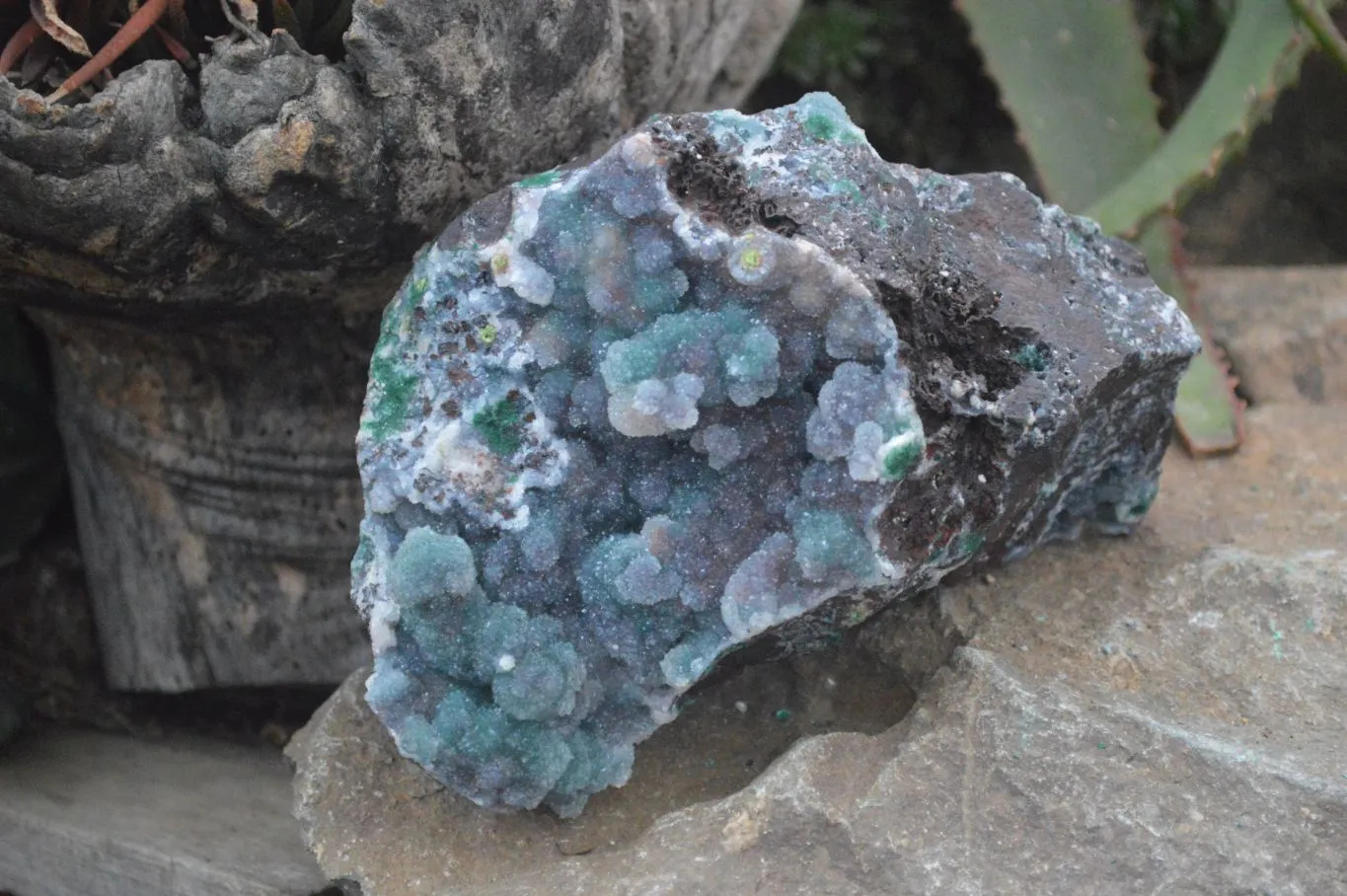 Natural Ball Malachite On Drusy Malachite  x 1 From Likasi, Congo