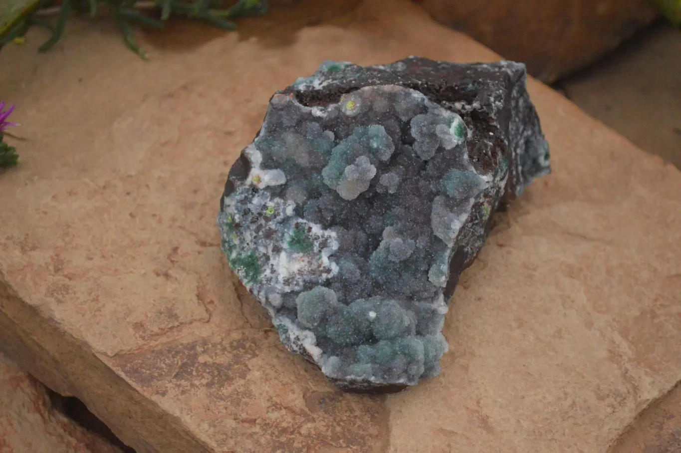 Natural Ball Malachite On Drusy Malachite  x 1 From Likasi, Congo