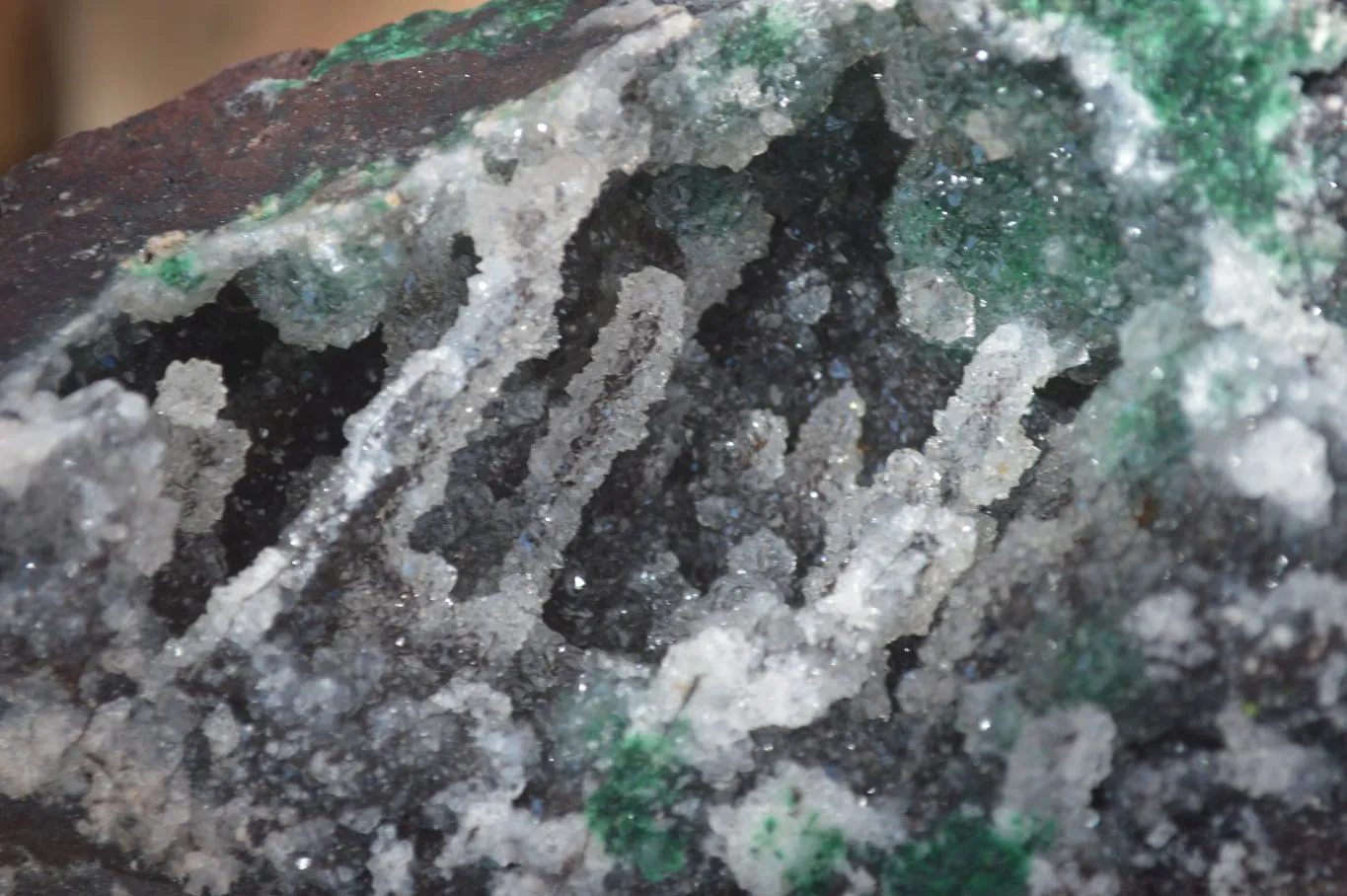 Natural Drusy Quartz Coated Ball Malachite In Red Dolomite Specimen x 1 From Likasi, Congo