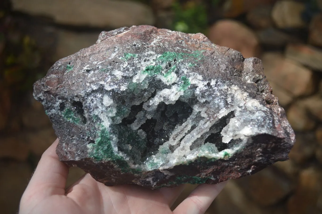 Natural Drusy Quartz Coated Ball Malachite In Red Dolomite Specimen x 1 From Likasi, Congo