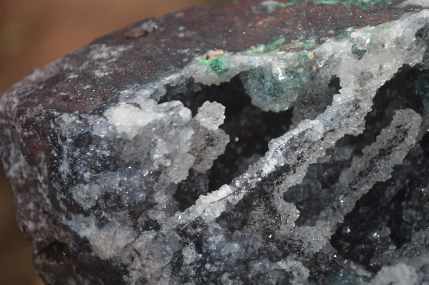 Natural Drusy Quartz Coated Ball Malachite In Red Dolomite Specimen x 1 From Likasi, Congo