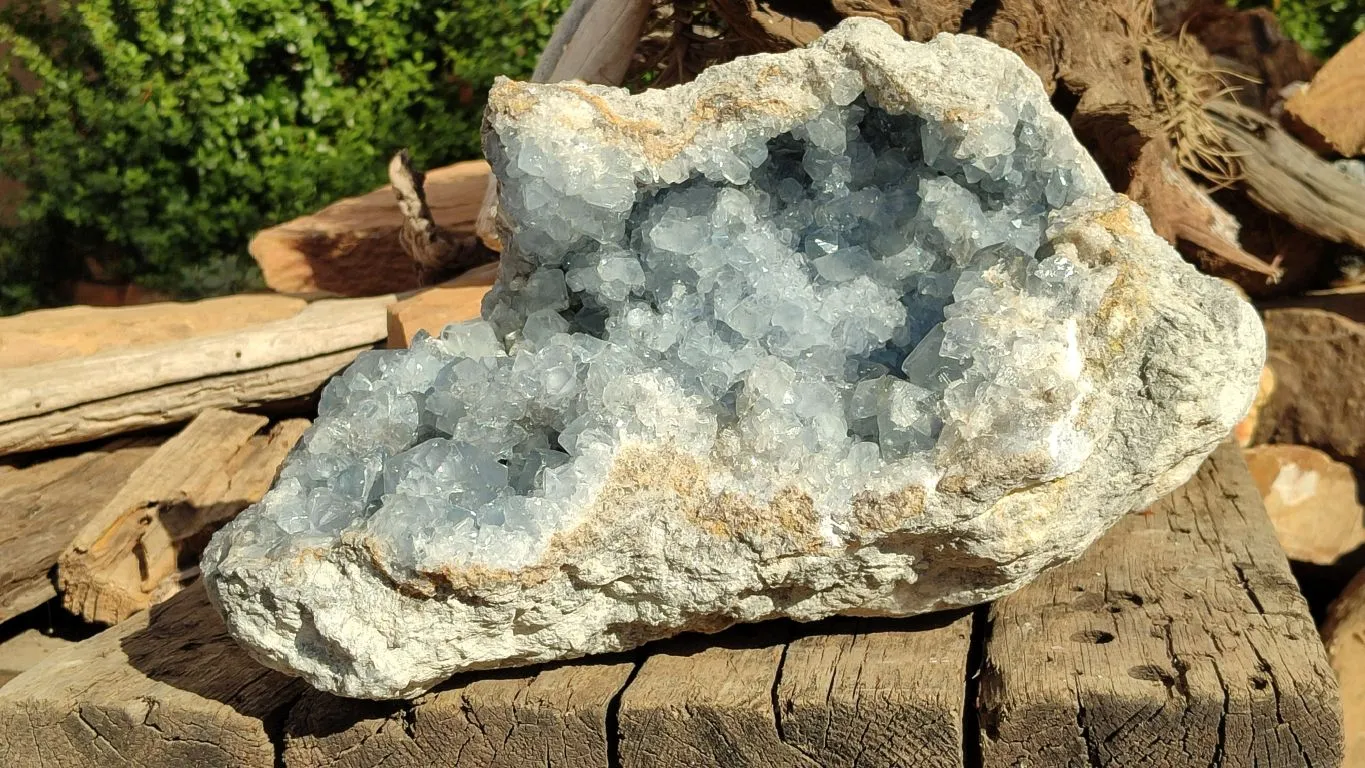 Natural Extra Large Blue Celestite Geode Specimen  x 1 From Madagascar