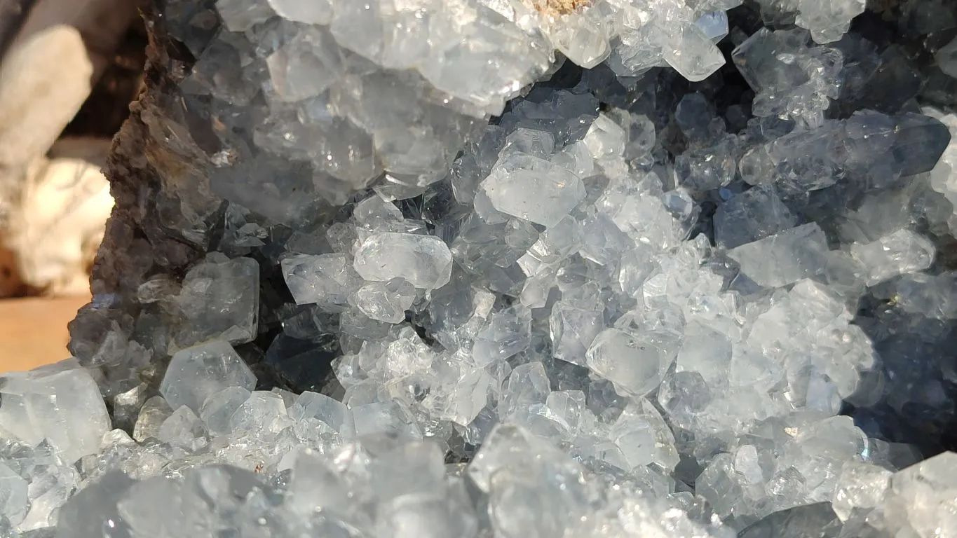 Natural Extra Large Blue Celestite Geode Specimen  x 1 From Madagascar