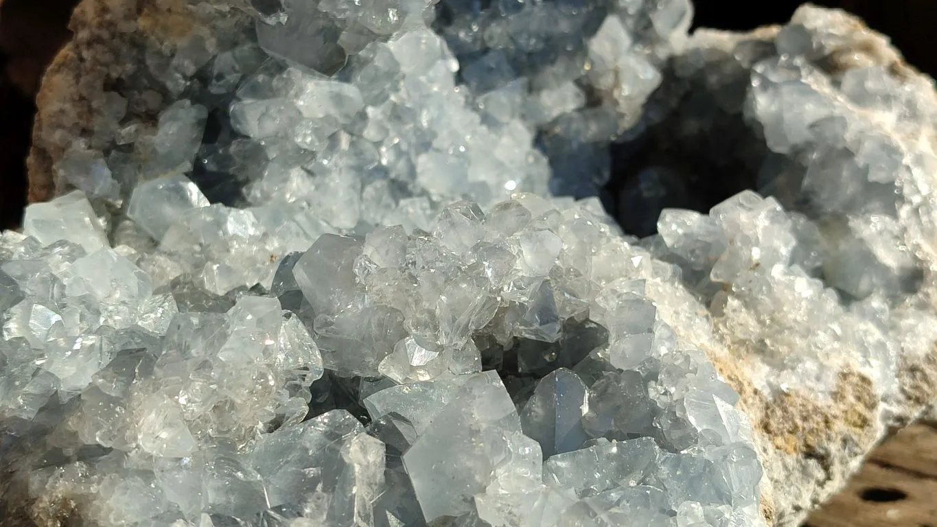 Natural Extra Large Blue Celestite Geode Specimen  x 1 From Madagascar