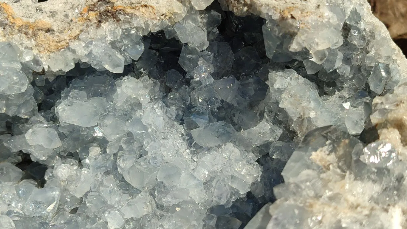 Natural Extra Large Blue Celestite Geode Specimen  x 1 From Madagascar