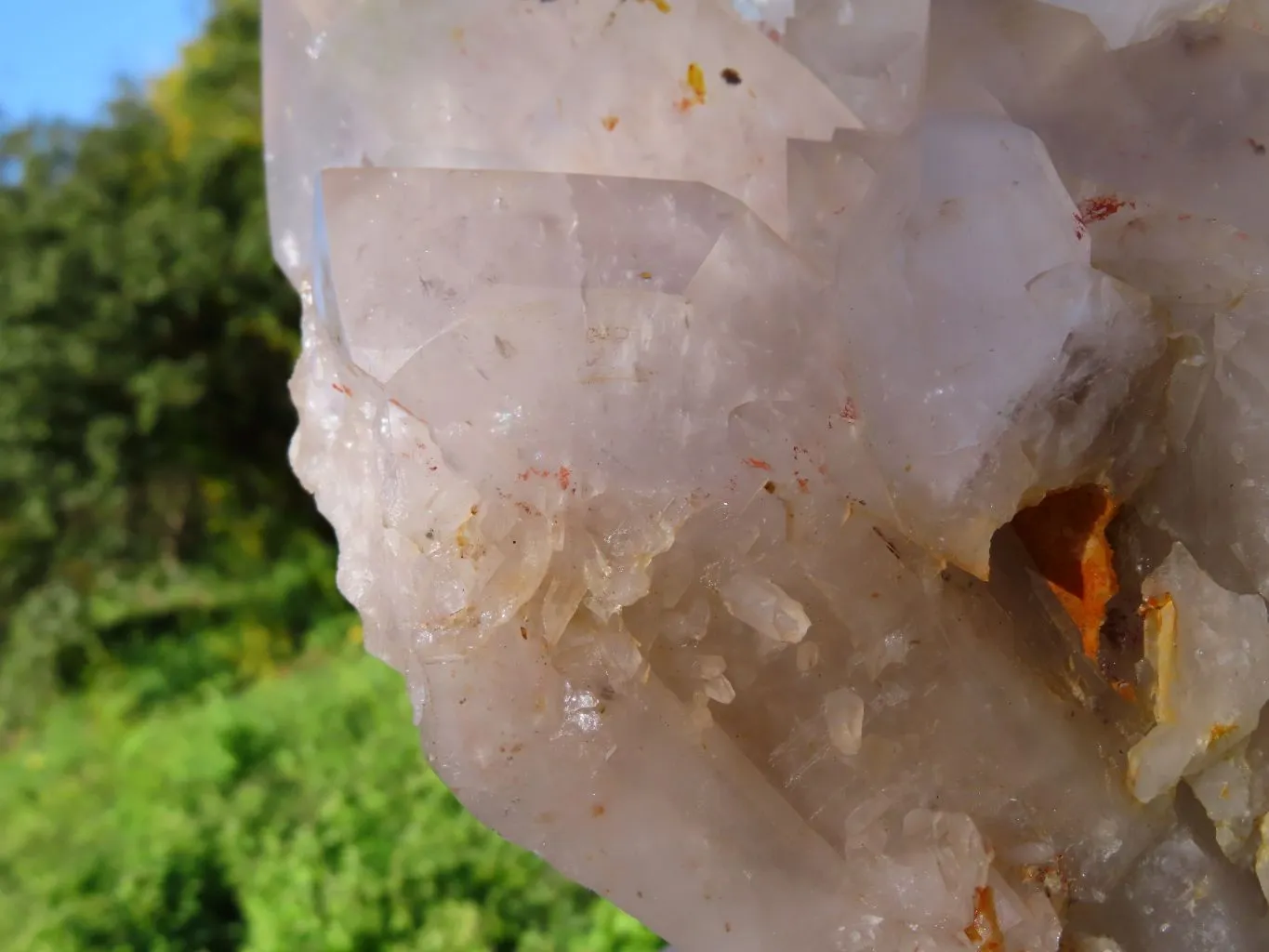 Natural Extra Large Half Polished Multi Terminated Arcadian Crystal Cluster x 1 From Angola