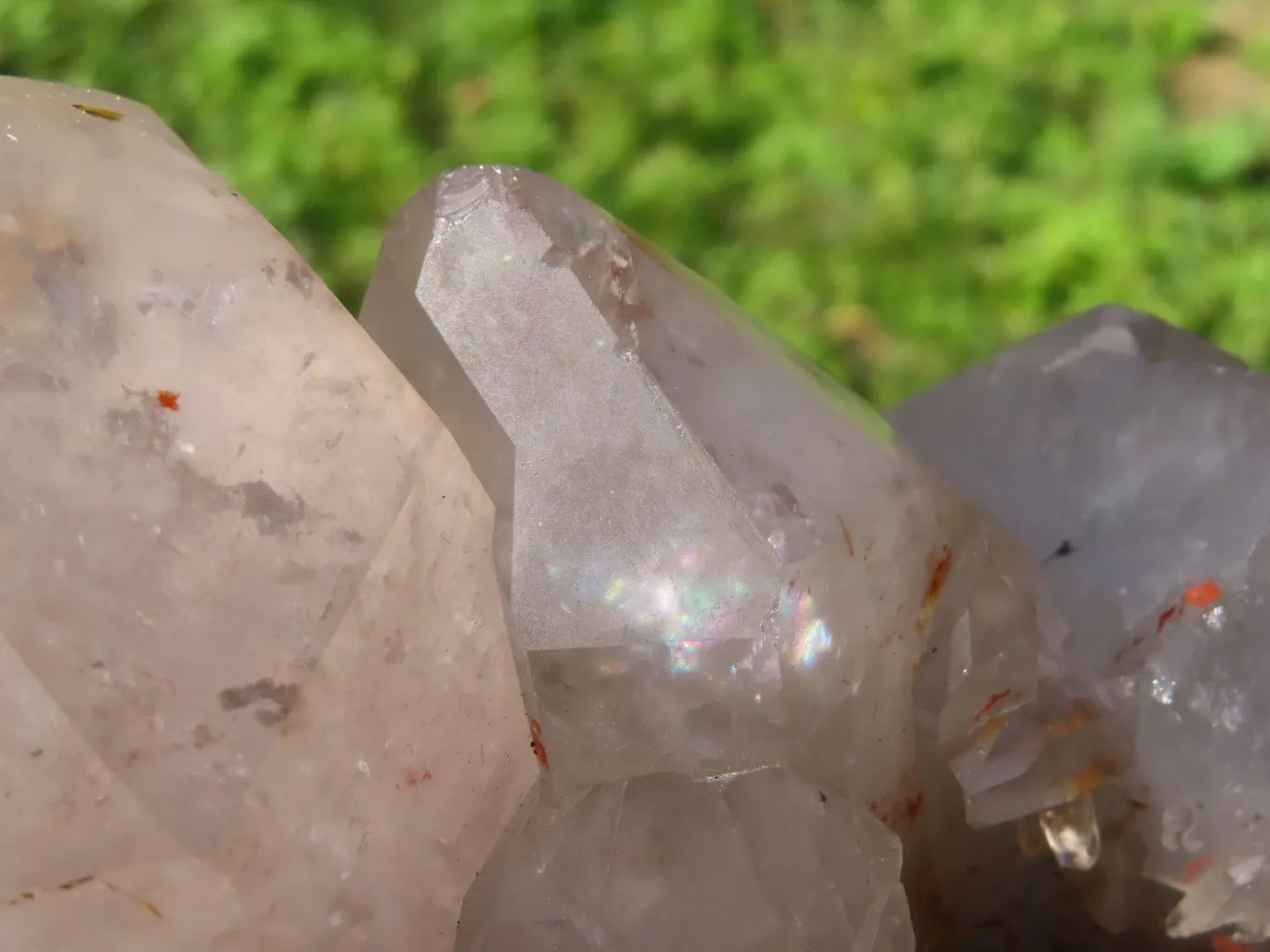 Natural Extra Large Half Polished Multi Terminated Arcadian Crystal Cluster x 1 From Angola