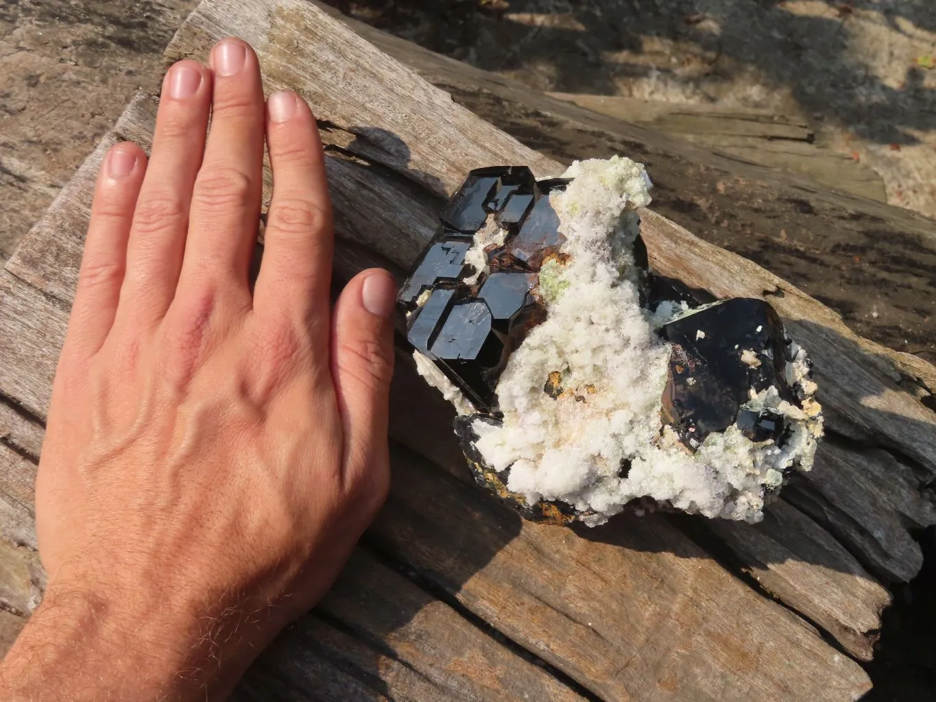 Natural Fluorescent Hyalite Opal Specimen With Schorl  x 1 From Erongo, Namibia