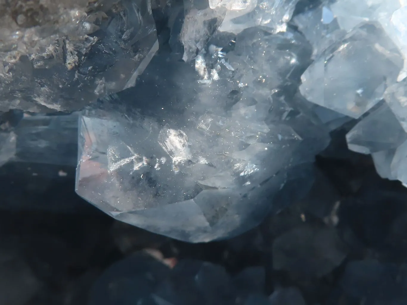 Natural Large Blue Celestite Geode With Gemmy Centred Crystals  x 1 From Sakoany, Madagascar