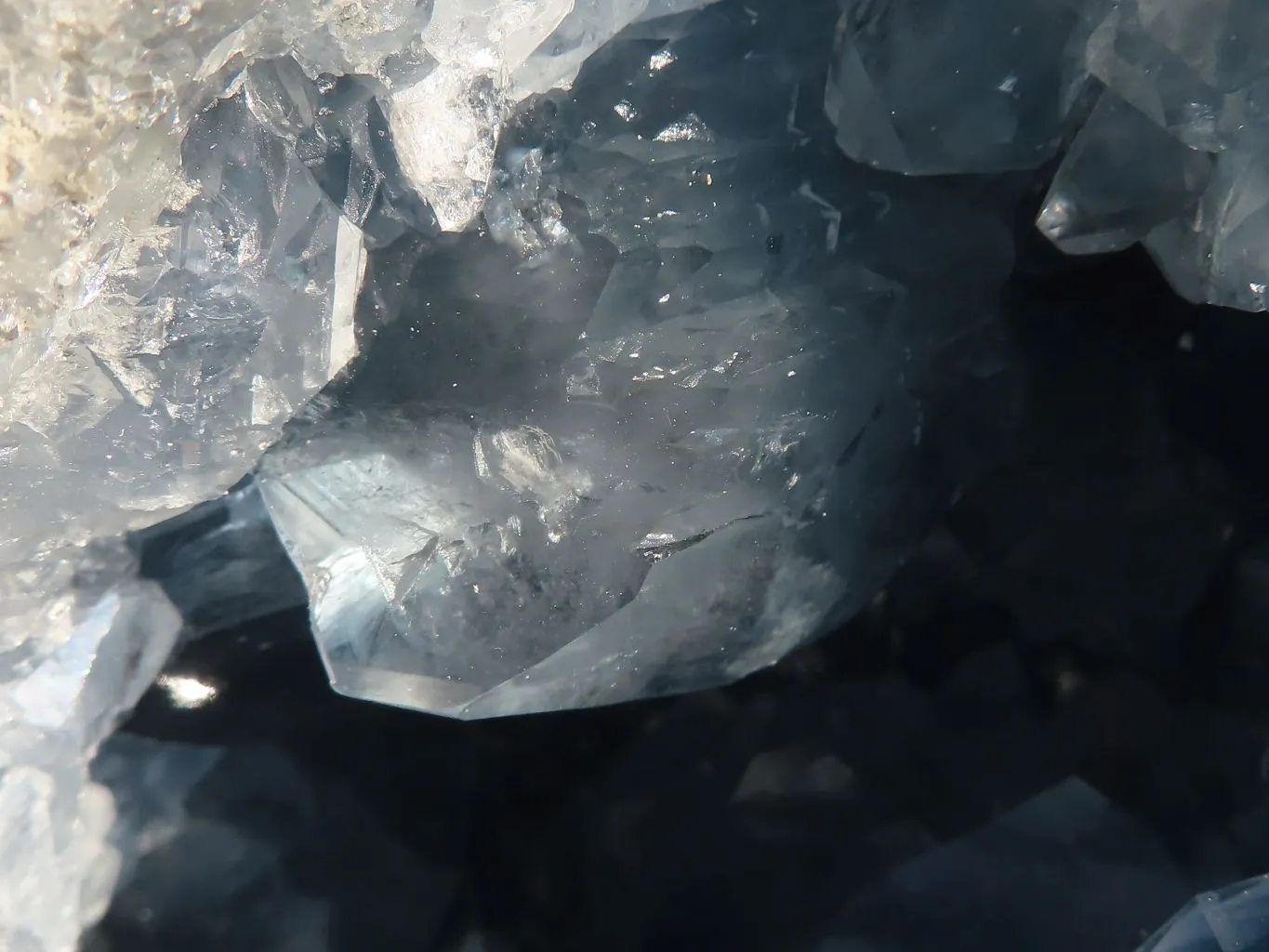 Natural Large Blue Celestite Geode With Gemmy Centred Crystals  x 1 From Sakoany, Madagascar