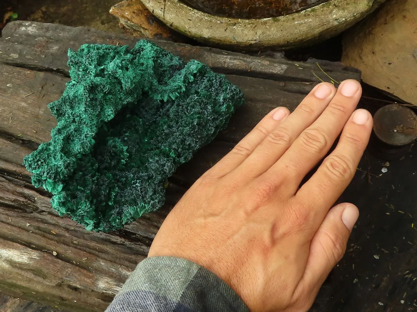 Natural Large Chatoyant Silky Malachite Specimen x 1 From Congo