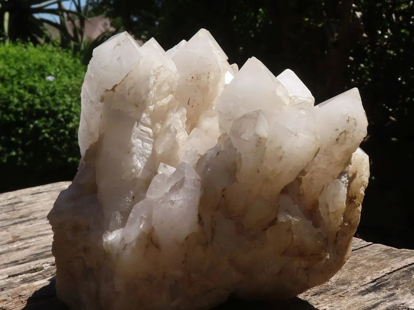 Natural Large White Phantom Quartz Cluster  x 1 From Madagascar