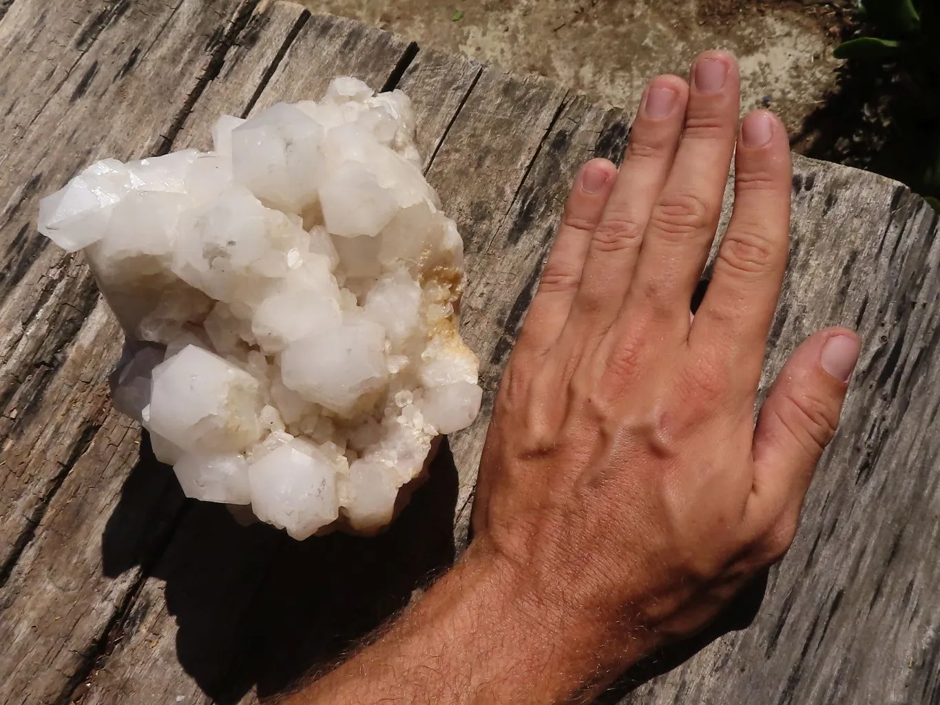 Natural Large White Phantom Quartz Cluster  x 1 From Madagascar