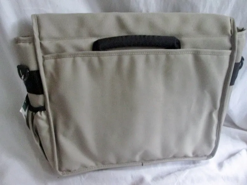 NEW REPREVE RECYCLED THREADS vegan shoulder bag messenger laptop Case BEIGE