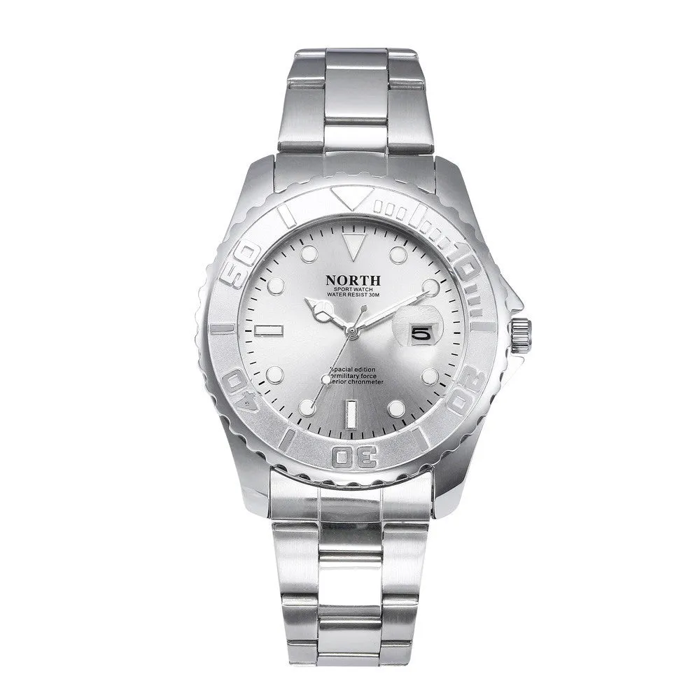 NORTH Mens Professional Watch with Stainless Steel Band