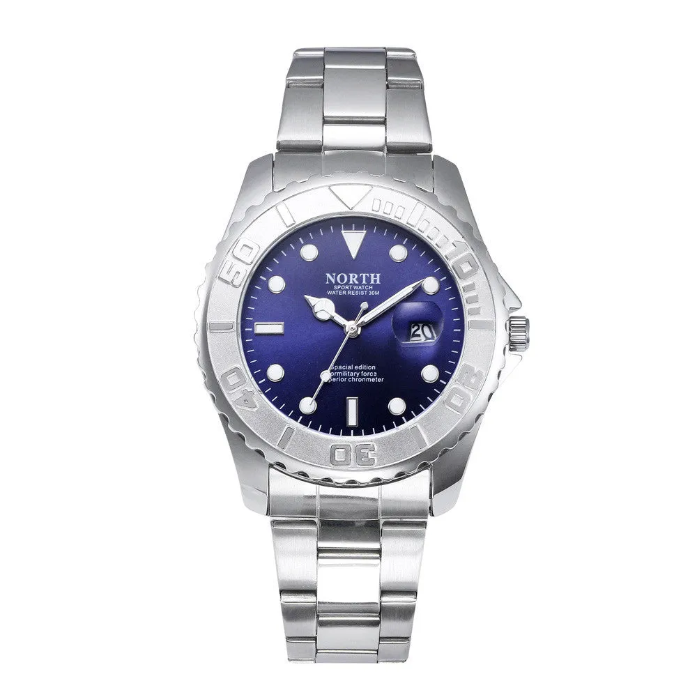 NORTH Mens Professional Watch with Stainless Steel Band