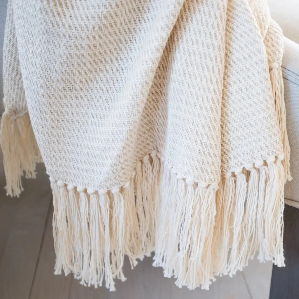 Oatmeal Handwoven Cotton Throw