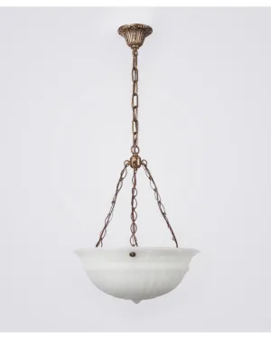 Opaline Dome Chandelier with Bellflower Details