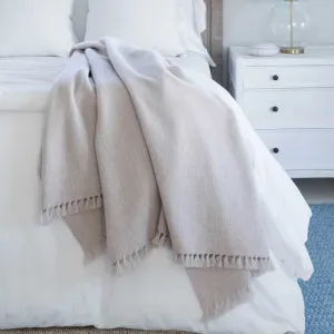 Oyster Handwoven Cashmere Throw