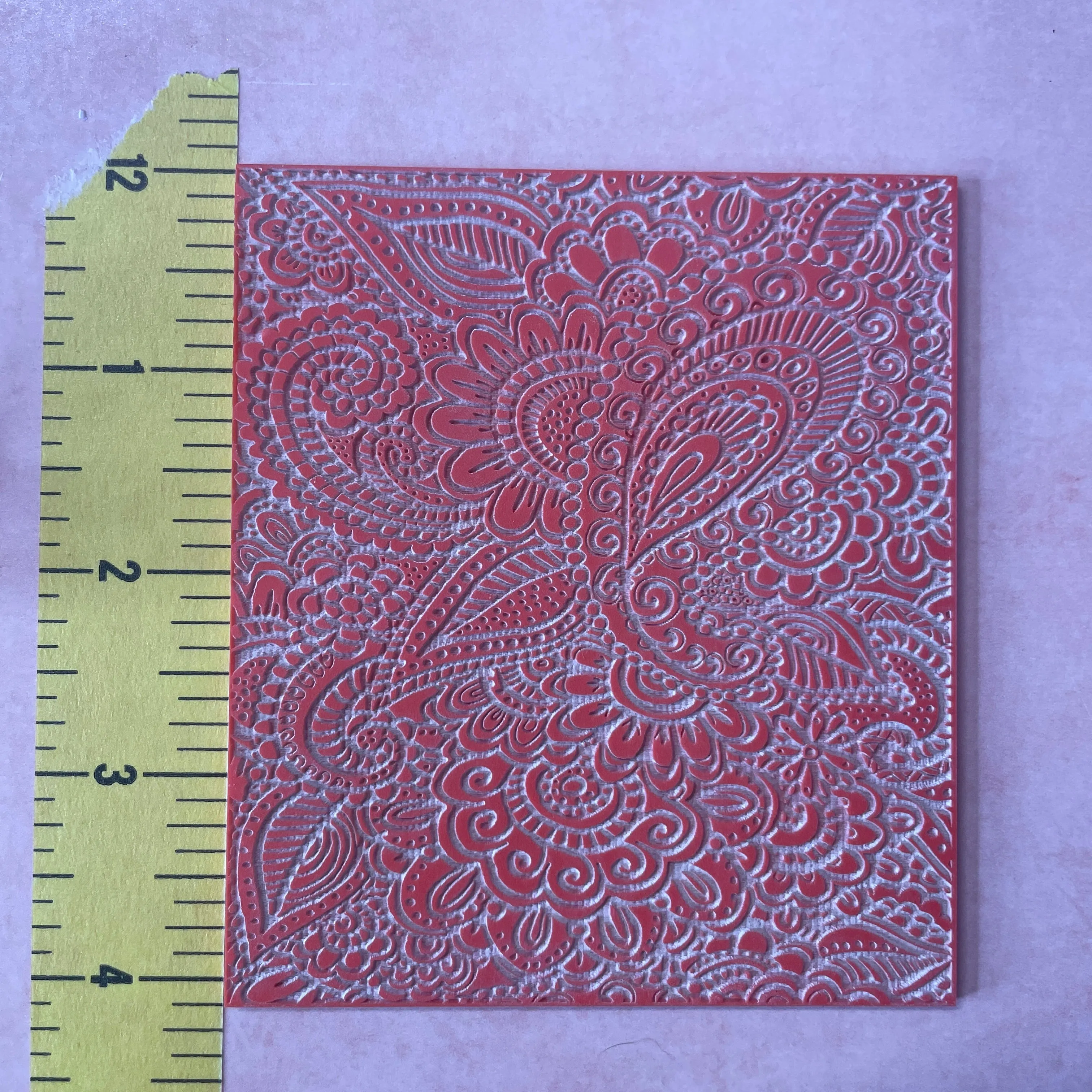 Paisley Garden Texture Mat rubber Stamp for polymer clay paper Gelli plate and resin ZIA zentangle inspired