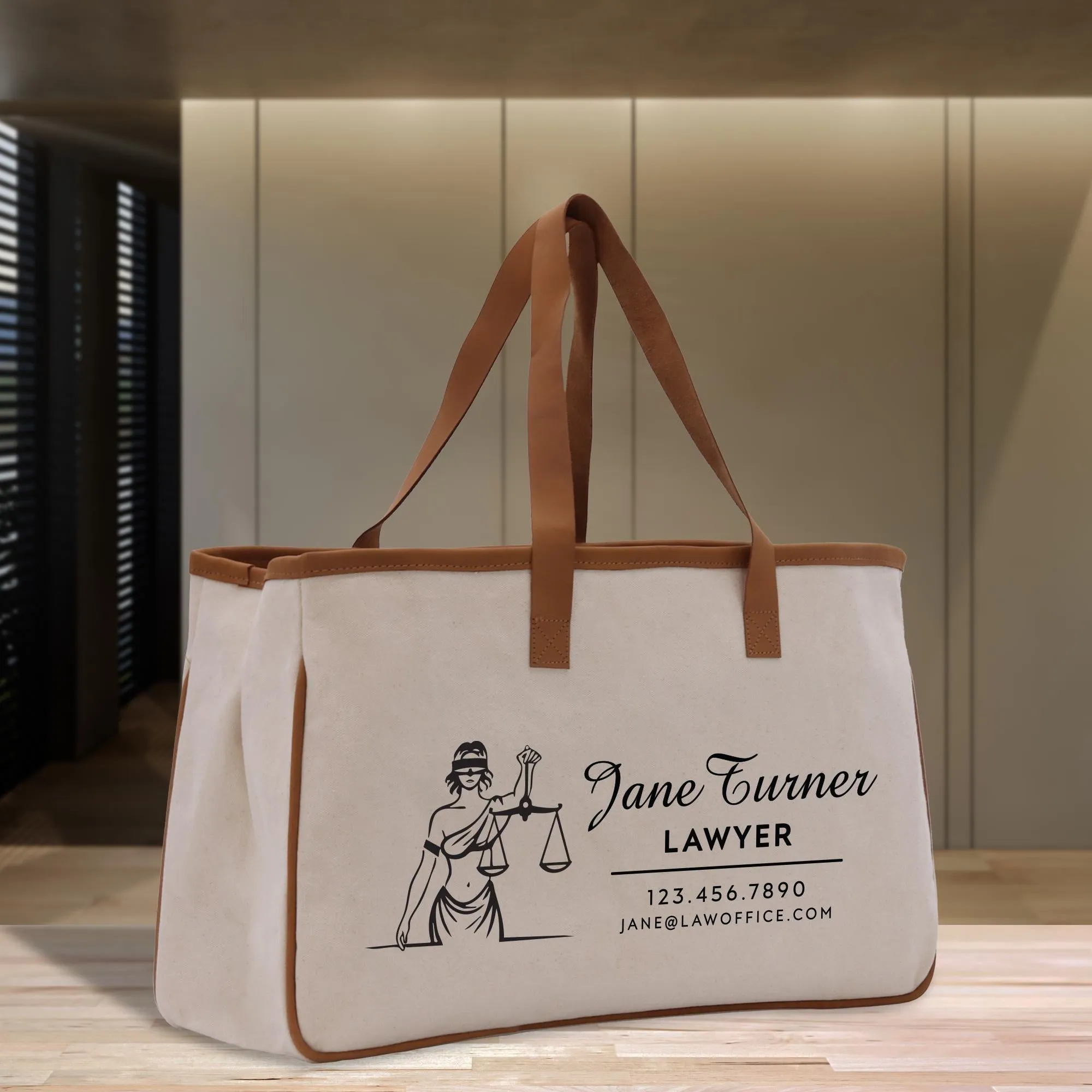 Personalized Lawyer Cotton Canvas Tote Bag Custom Attorney Tote Law Student Gift Bag Lady Justice Tote Paralegal Gift Bag for Her (LAWT1002)