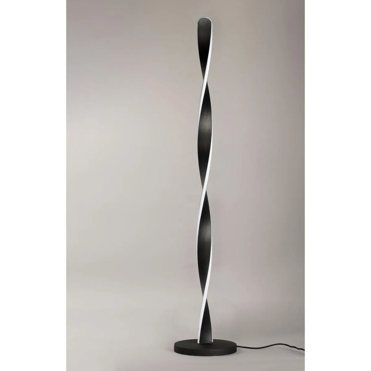 Pirouette LED Floor Lamp Twisted Matte Black Finish