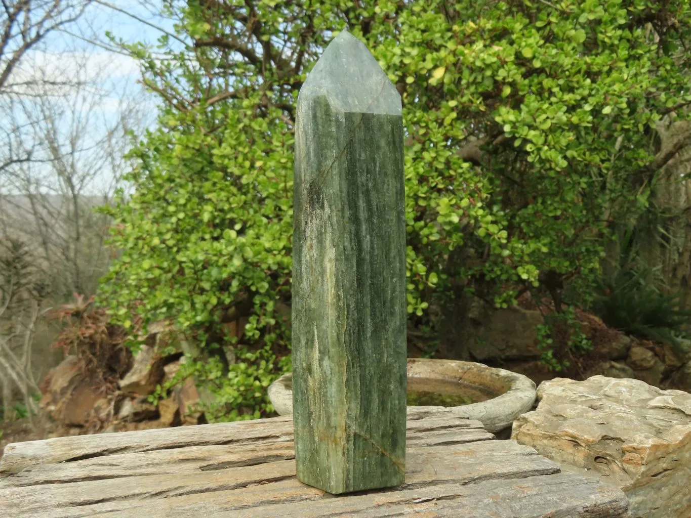 Polished Banded Fuchsite Quartz Point  x 1 From Madagascar