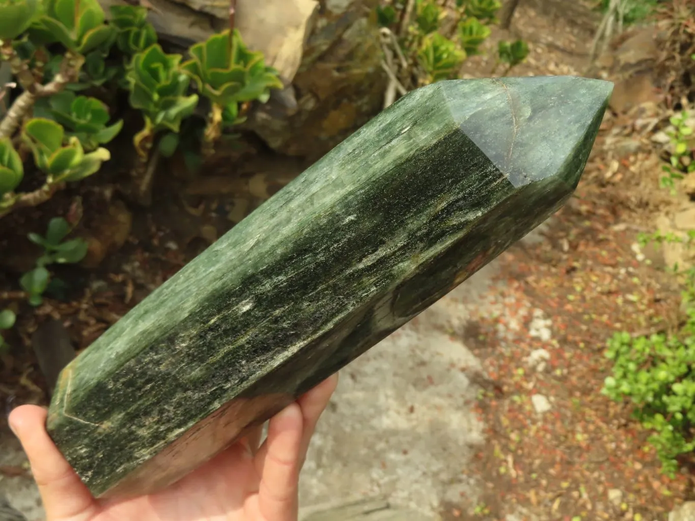 Polished Banded Fuchsite Quartz Point  x 1 From Madagascar