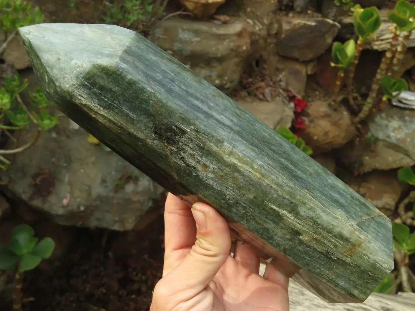 Polished Banded Fuchsite Quartz Point  x 1 From Madagascar