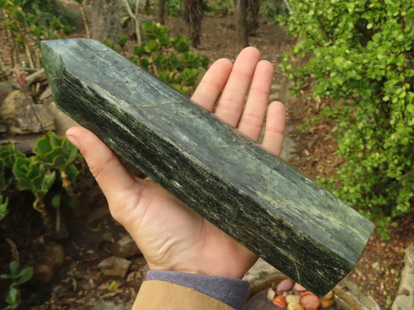 Polished Banded Fuchsite Quartz Point  x 1 From Madagascar