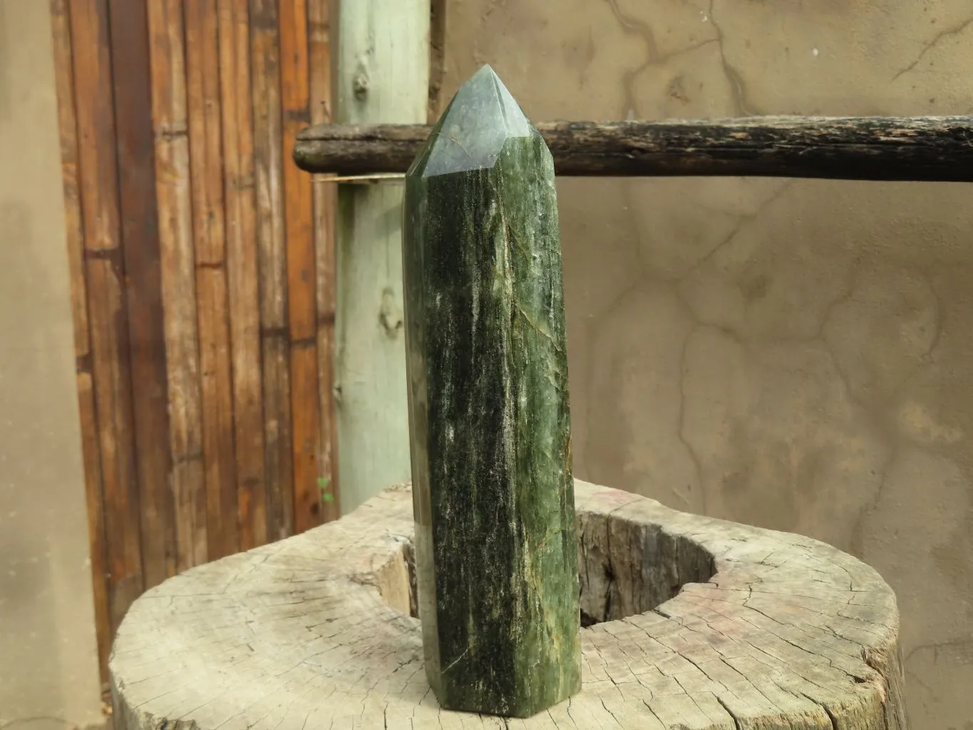 Polished Banded Fuchsite Quartz Point  x 1 From Madagascar