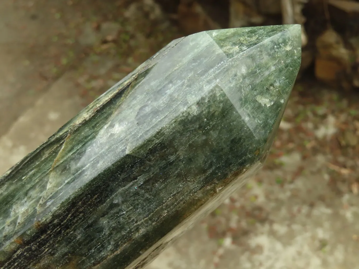 Polished Banded Fuchsite Quartz Point  x 1 From Madagascar