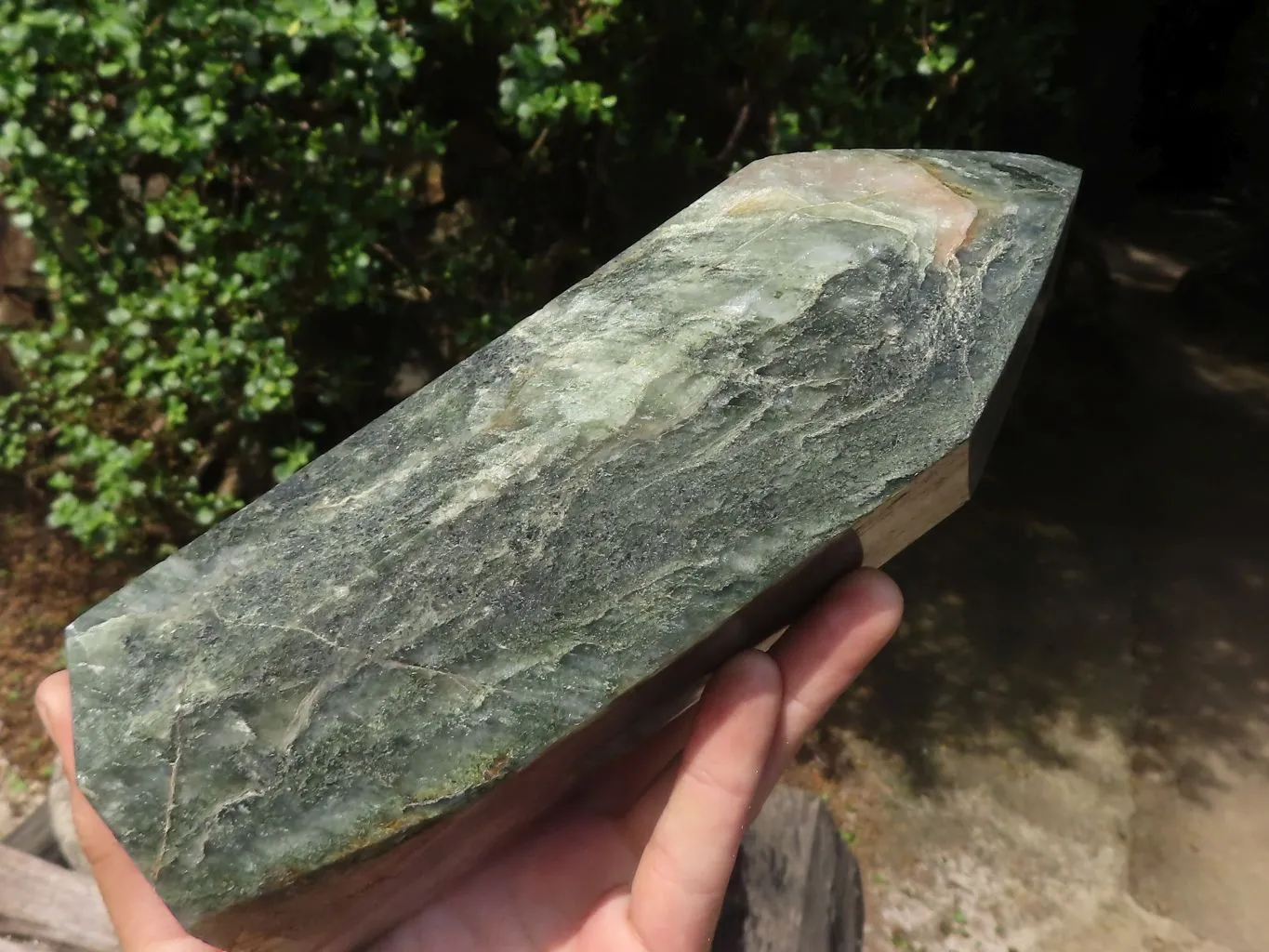 Polished Banded Green Fuchsite Point x 1 From Madagascar