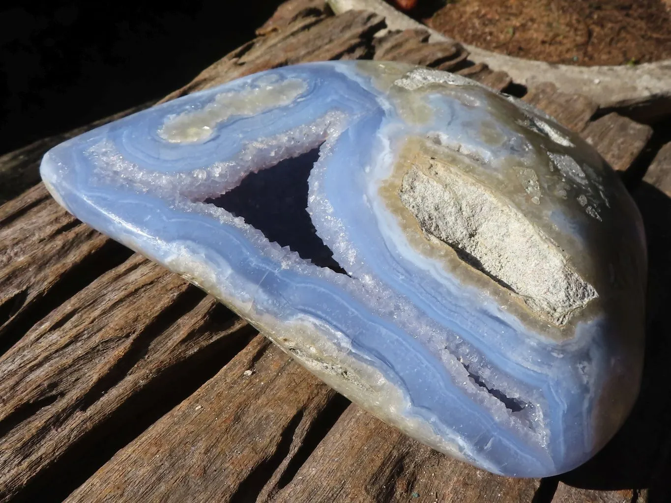 Polished Blue Lace Agate Free Form  x 1 From Nsanje, Malawi