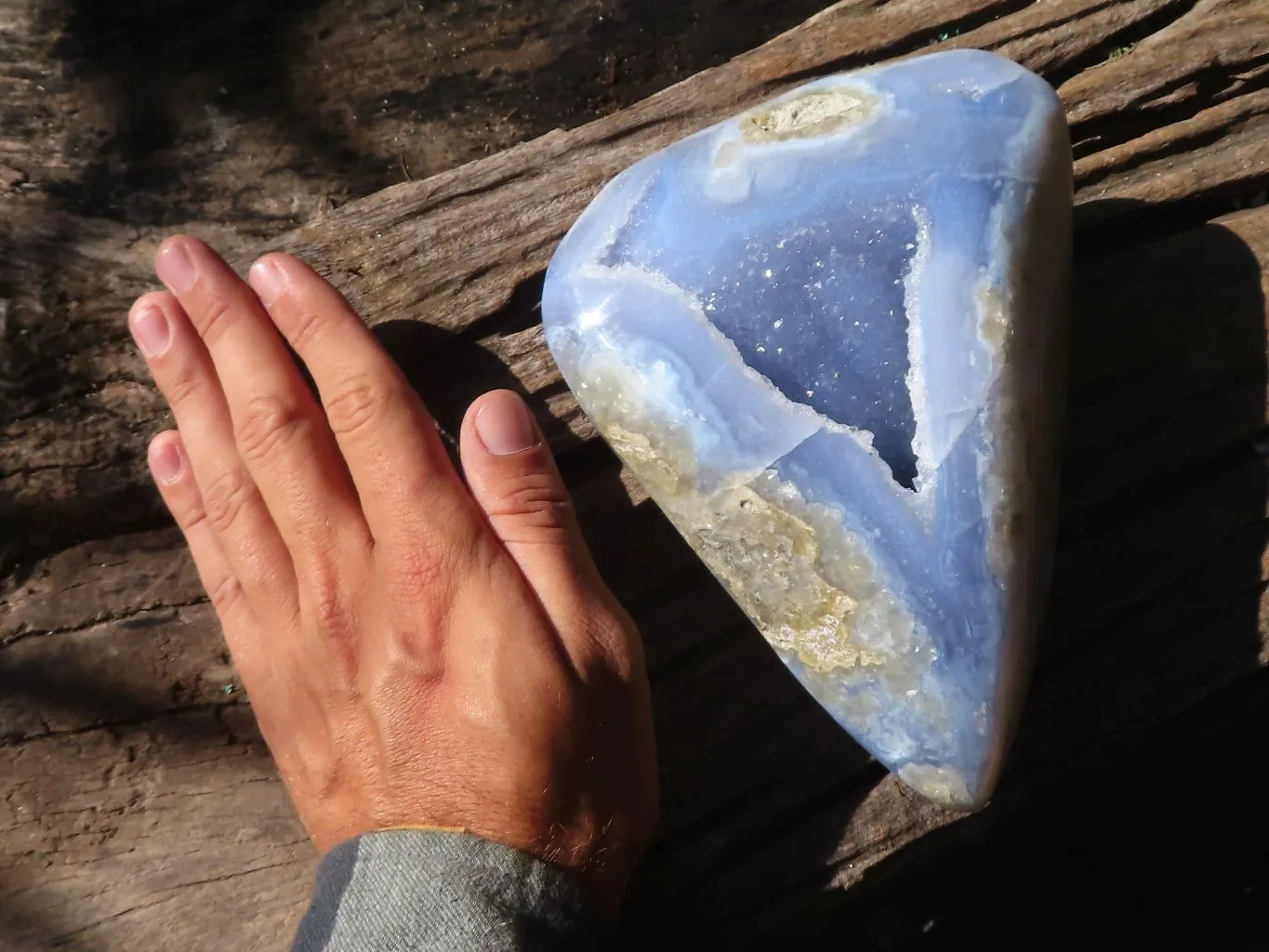 Polished Blue Lace Agate Free Form  x 1 From Nsanje, Malawi