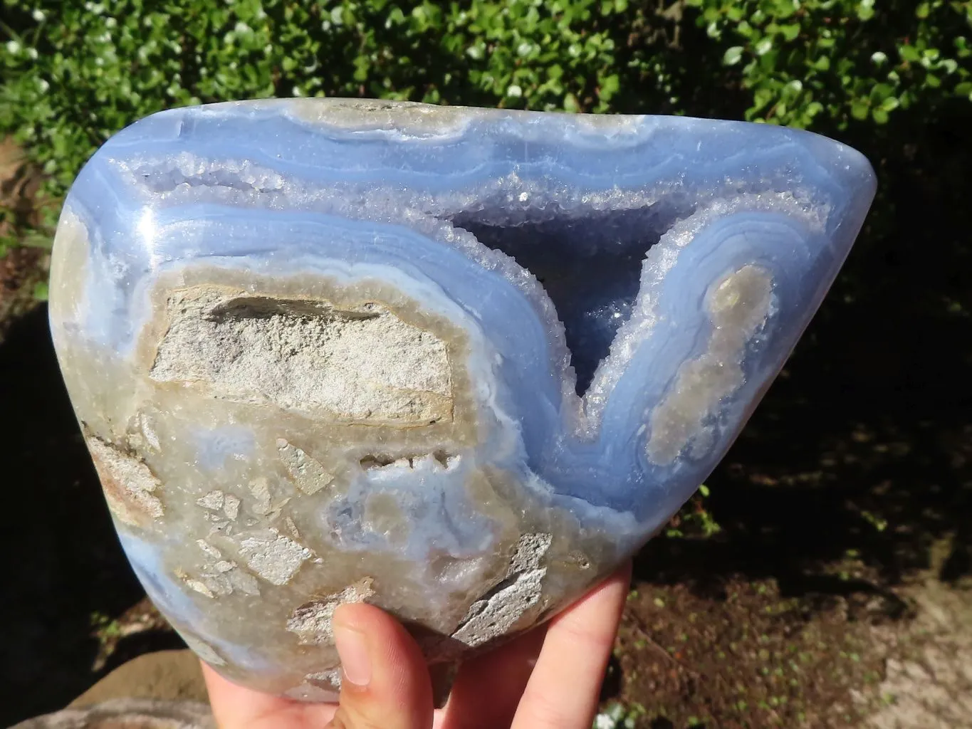 Polished Blue Lace Agate Free Form  x 1 From Nsanje, Malawi