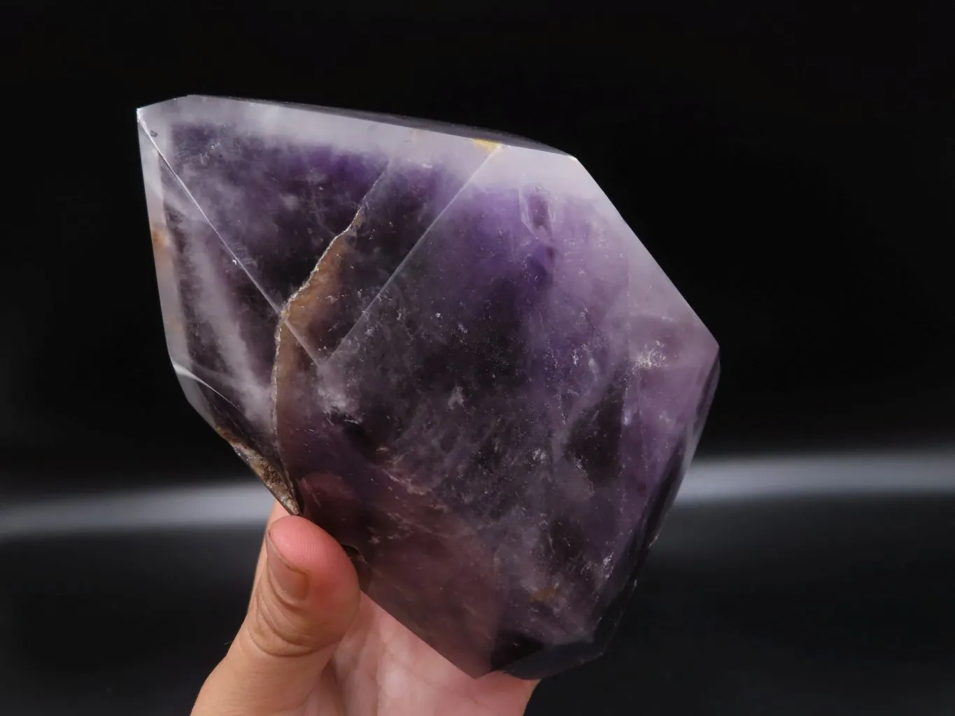 Polished Extra Large Window Amethyst With Dark Phantom On Top x 1 From Akansobe, Madagascar