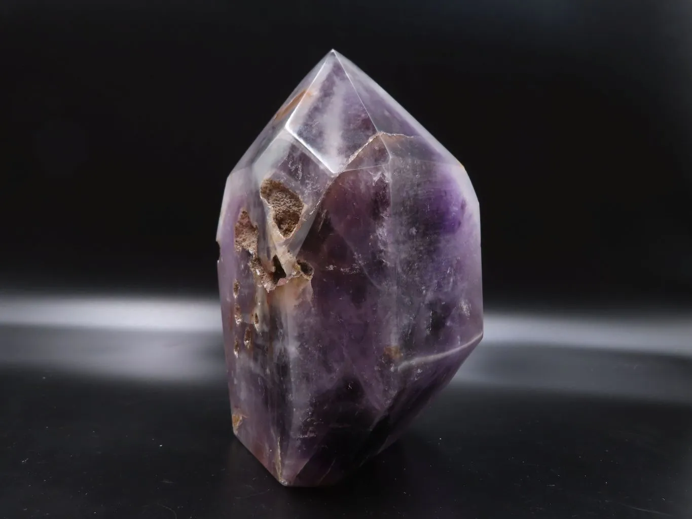 Polished Extra Large Window Amethyst With Dark Phantom On Top x 1 From Akansobe, Madagascar