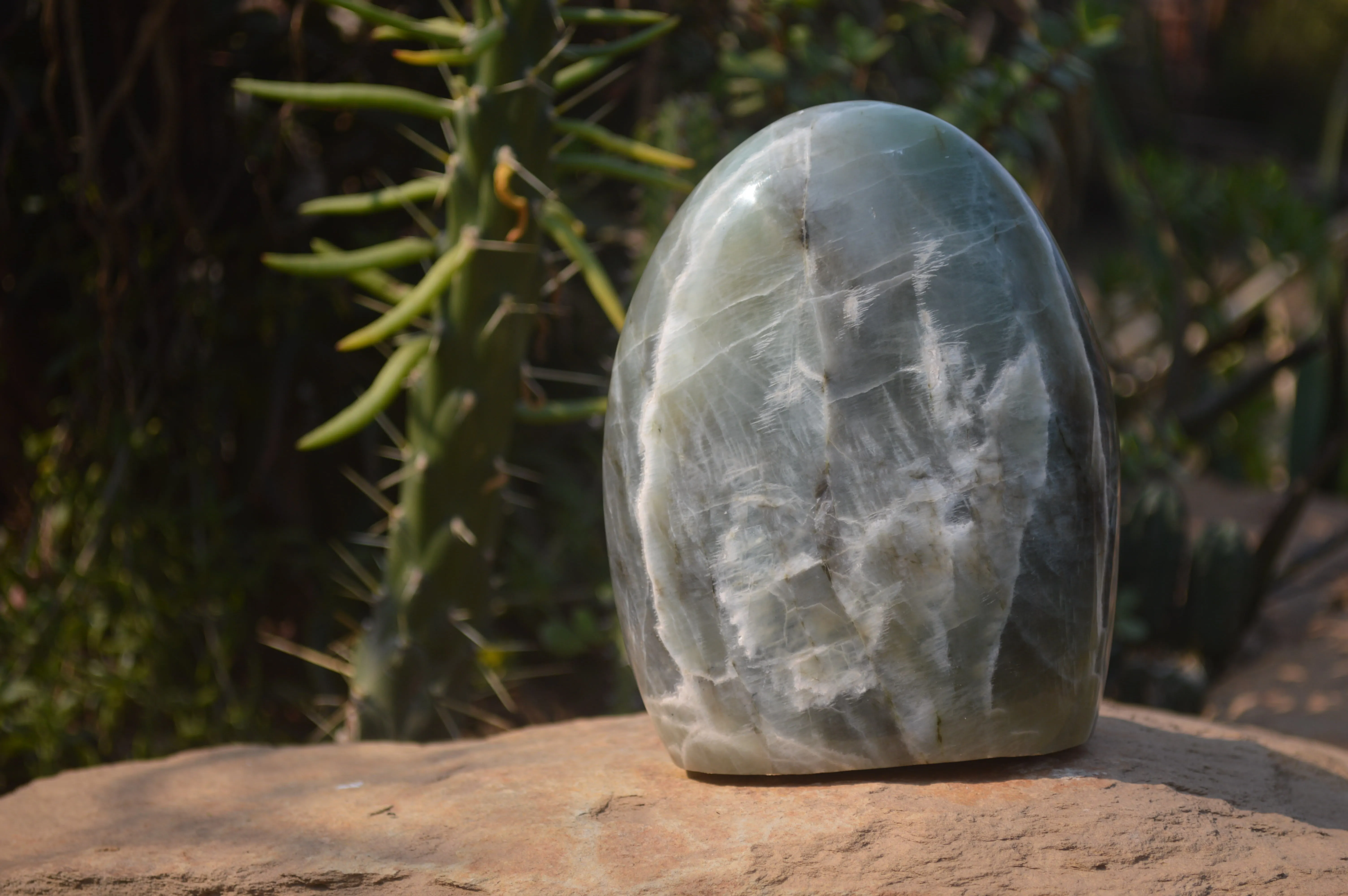 Polished Garnierite Nickel Moonstone Standing Free Form  x 1 From Madagascar