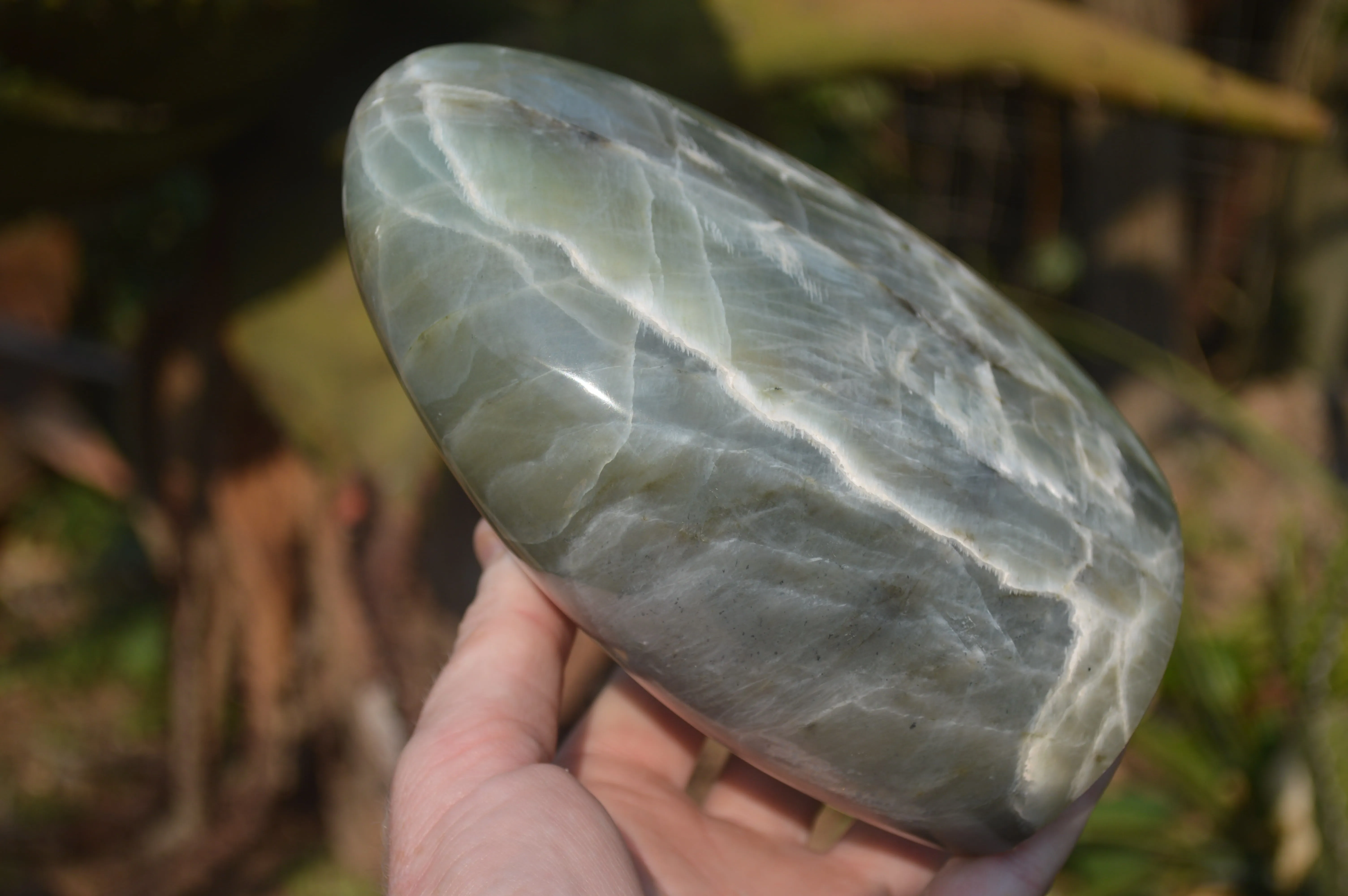 Polished Garnierite Nickel Moonstone Standing Free Form  x 1 From Madagascar