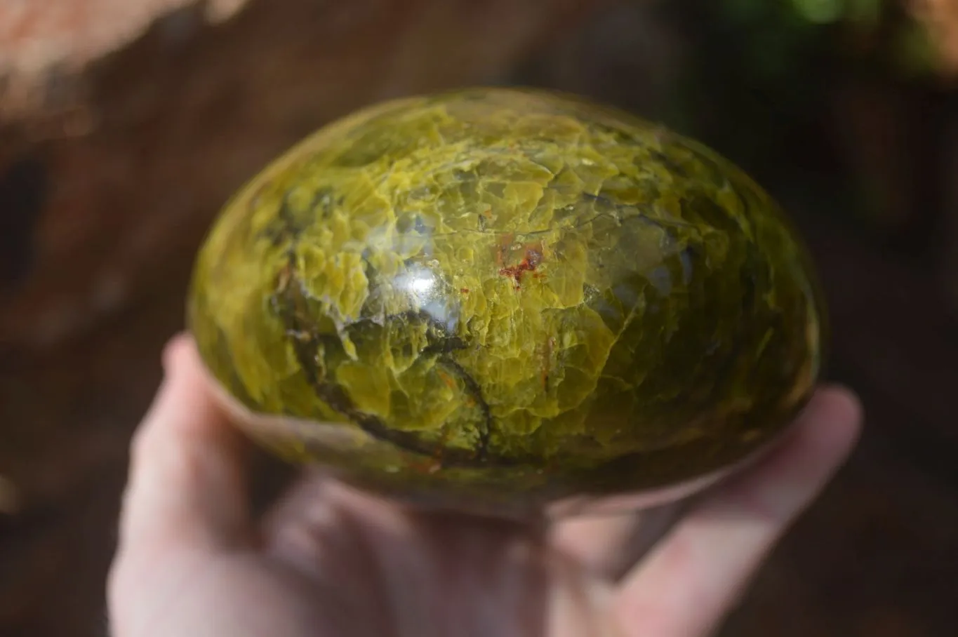 Polished Green Opal Standing Free Form x 1 From Antsirabe, Madagascar