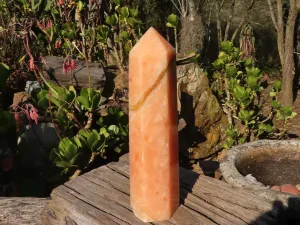 Polished  Large Orange Twist Calcite Tower  x 1 From Maevantanana, Madagascar