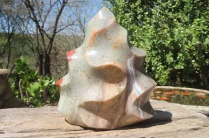 Polished Polychrome Jasper Flame Sculpture x 1 From Madagascar