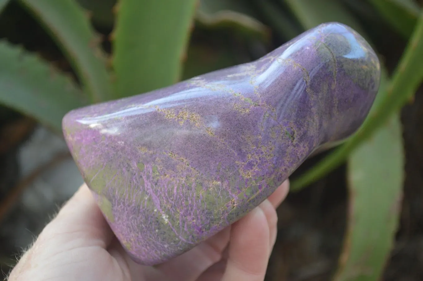 Polished Purple Stichtite & Serpentine Standing Free Form x 1 From Barberton, South Africa