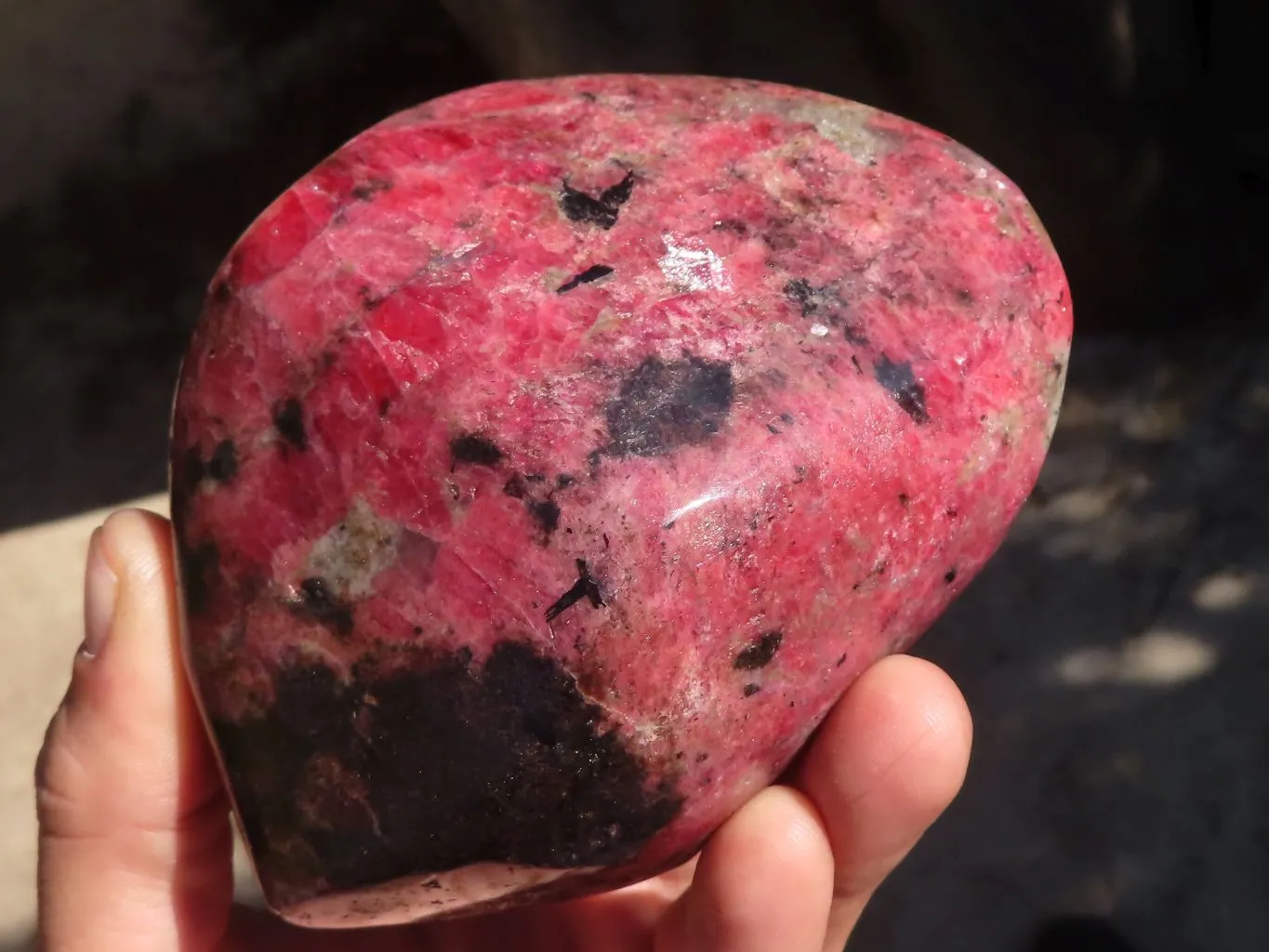 Polished Red Rhodonite Standing Free Form x 1 From Zimbabwe