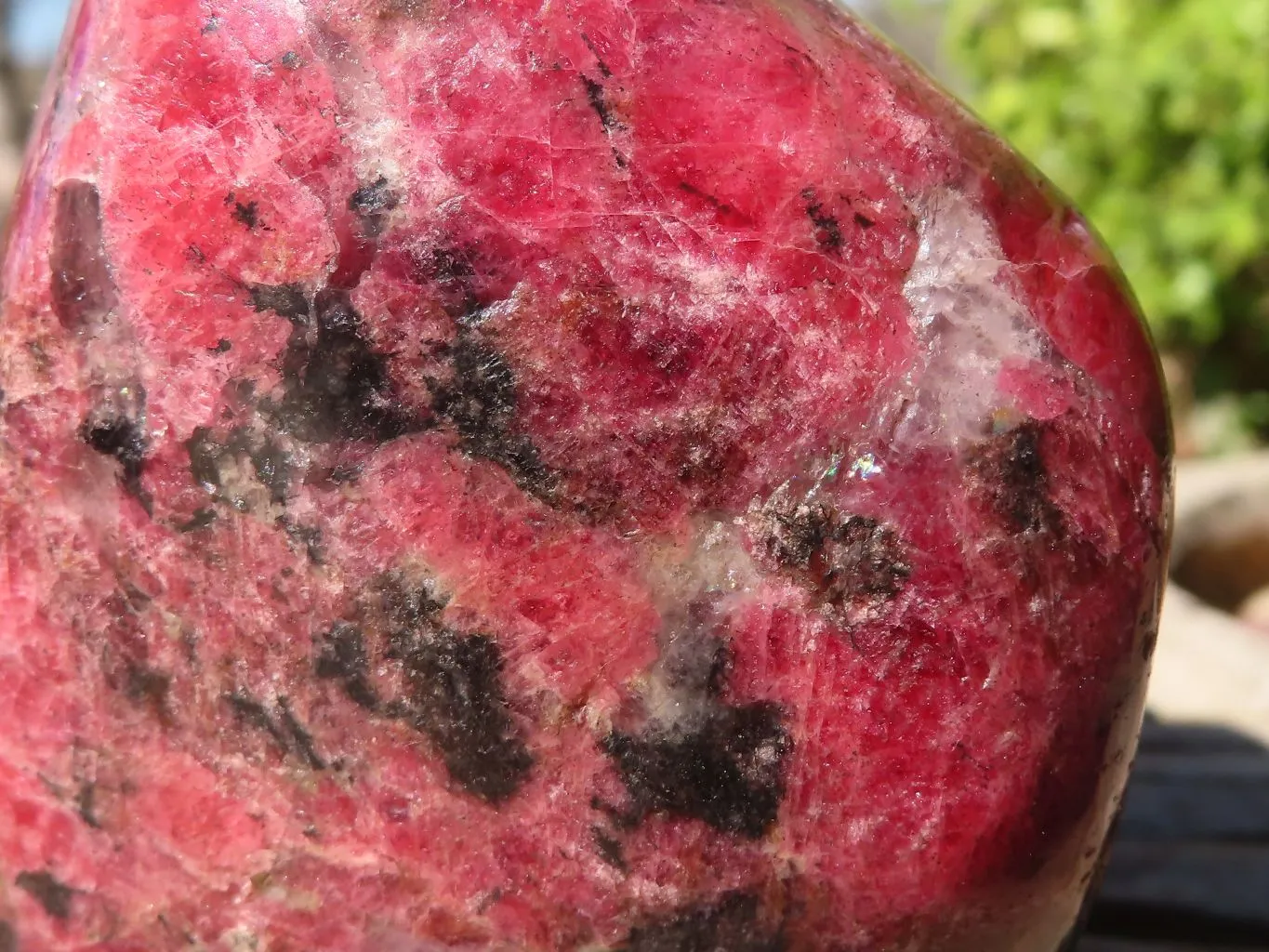 Polished Red Rhodonite Standing Free Form x 1 From Zimbabwe