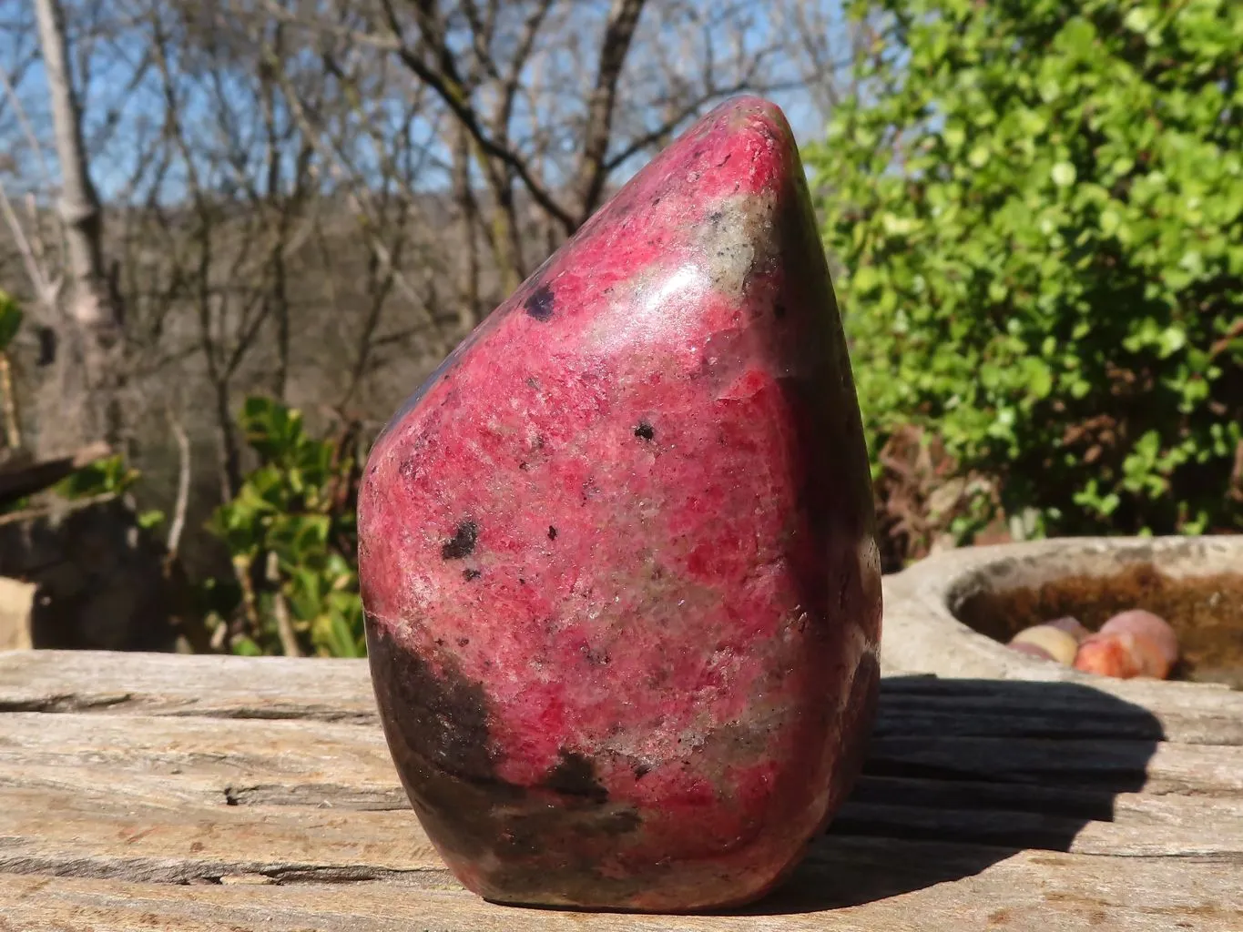 Polished Red Rhodonite Standing Free Form x 1 From Zimbabwe