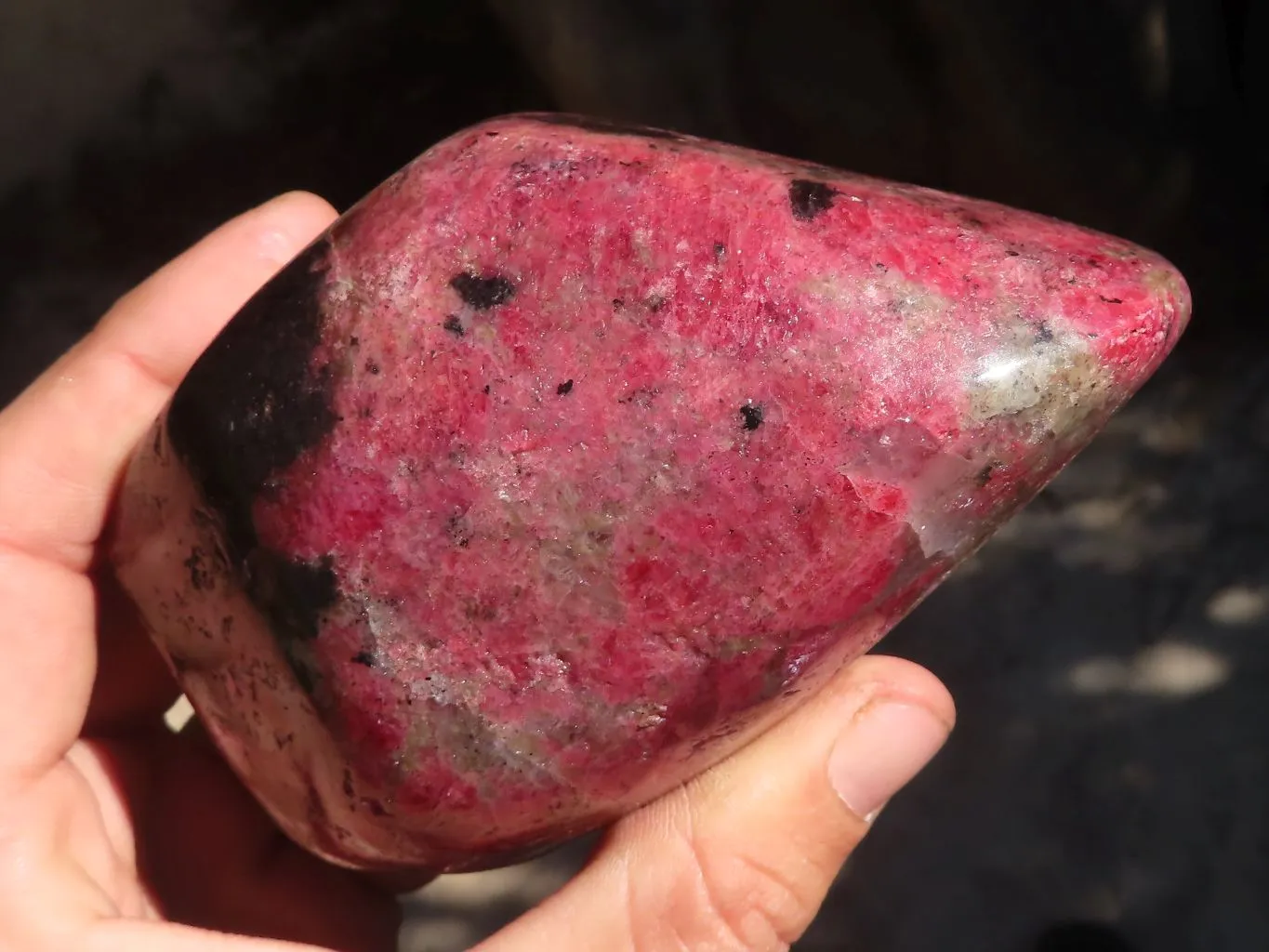 Polished Red Rhodonite Standing Free Form x 1 From Zimbabwe