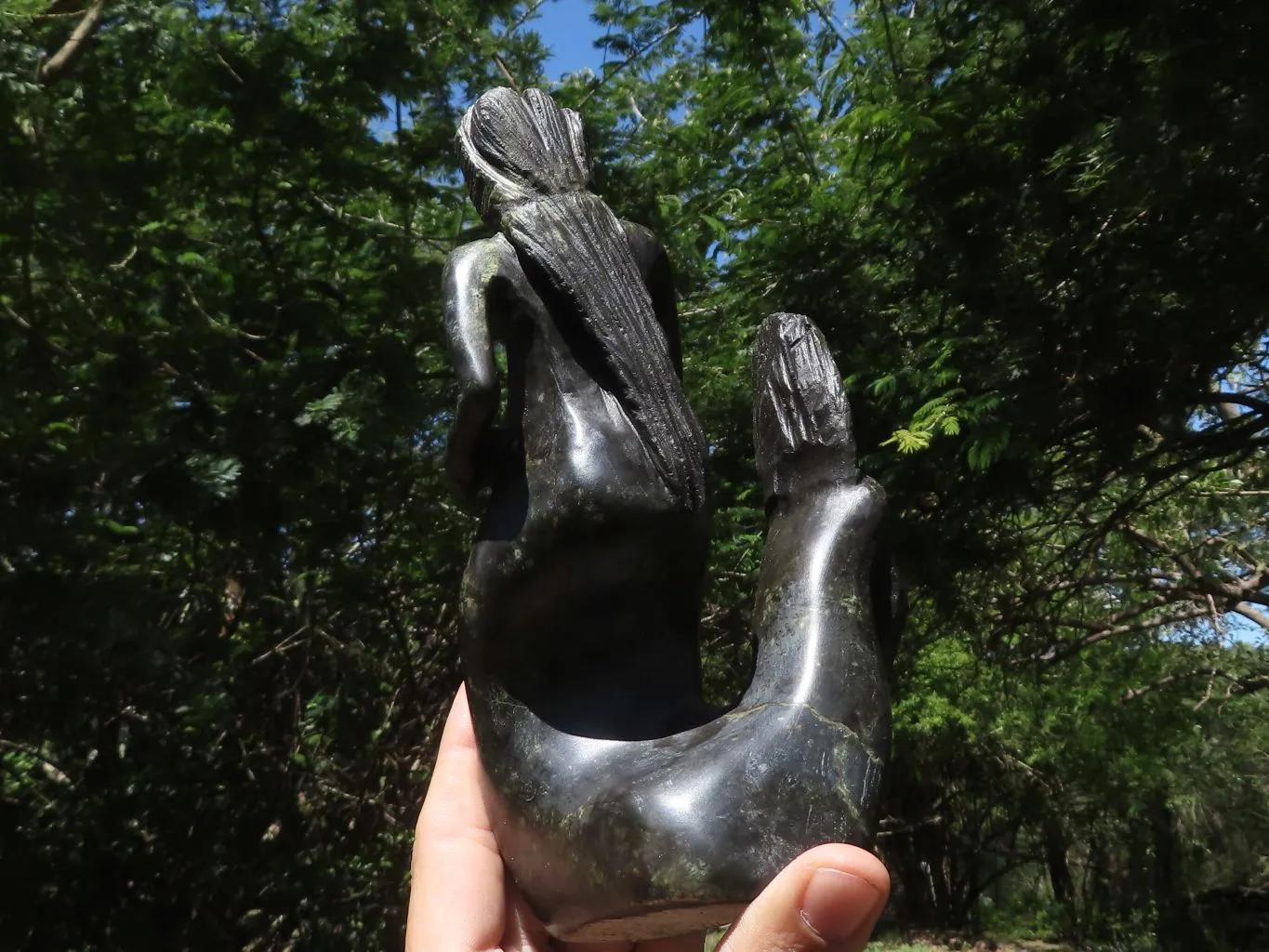 Polished Serpentine African Mermaid Carving x 1 From Southern Africa