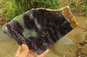 Polished Watermelon Fluorite Slices x 1 From Uis, Namibia